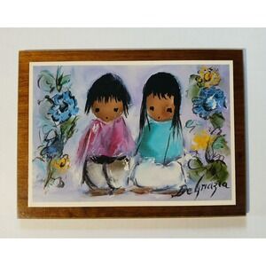 Vintage DeGrazia Scottsdale Laminating Wood Mounted Signed‎ Print